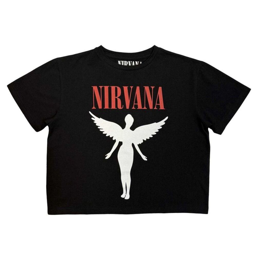 Nirvana Womens/Ladies In Utero Crop T-Shirt / Black